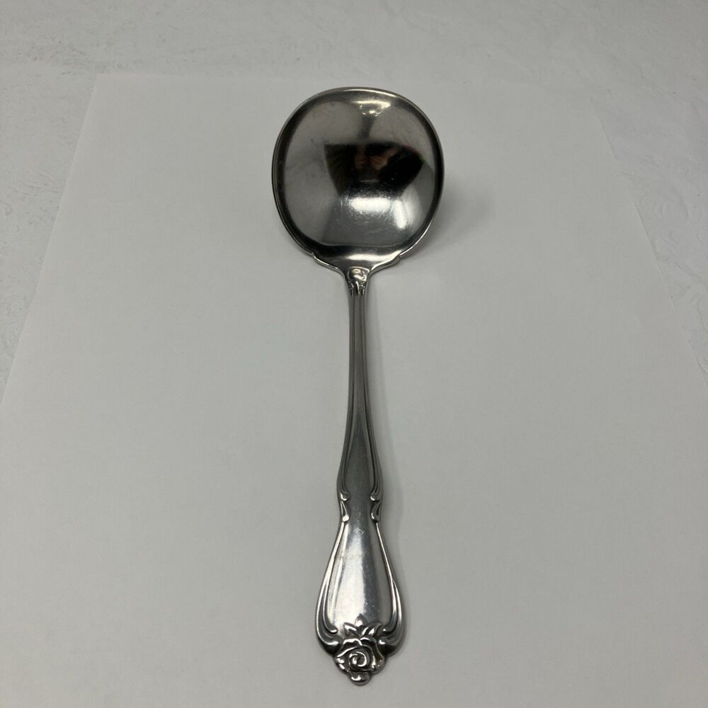 Oneida ARBOR ROSE Stainless TRUE ROSE 1881 Rogers Ltd Gravy Ladle Flatware 7 3/8